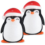 Penguin Porch Outdoor Light Covers - Lantern Garage Christmas Decor 11" 2pc