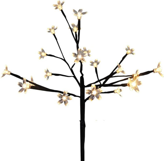 Solar Flower Fairy Light, Warm White Stainless Steel Solar Path Lights for Outdoor Landscape Lighting, Patio, Yard, Walkway, Driveway, Garden (Warm White) (1 Piece)