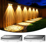Solar Fence Lights Outdoor, 2 Pack Fence Lights Solar Powered