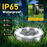 6 Pack Solar Lights Outdoor Waterproof, 8 LED Solar Ground Lights