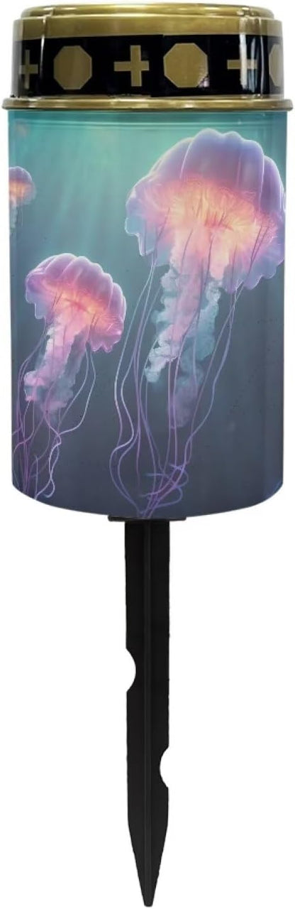 ZOUTAIRONG Solar Light for Cemetery Grave Solar Garden Lights Cemetery Solar Lights for Grave Solar Pathway Lights Outdoor Cemetery Solar Lights for Grave Solar Lights Medusa Jellyfish