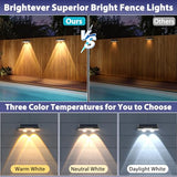 Brightever Solar Fence Lights Outdoor Black 16-Pack, 3000K/5000K/6500K
