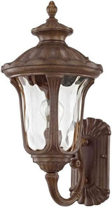 Livex Lighting 7652-58 Oxford 1 Light Imperial Bronze Cast Aluminum Wall Lantern with Light Amber Water Glass | Lumora