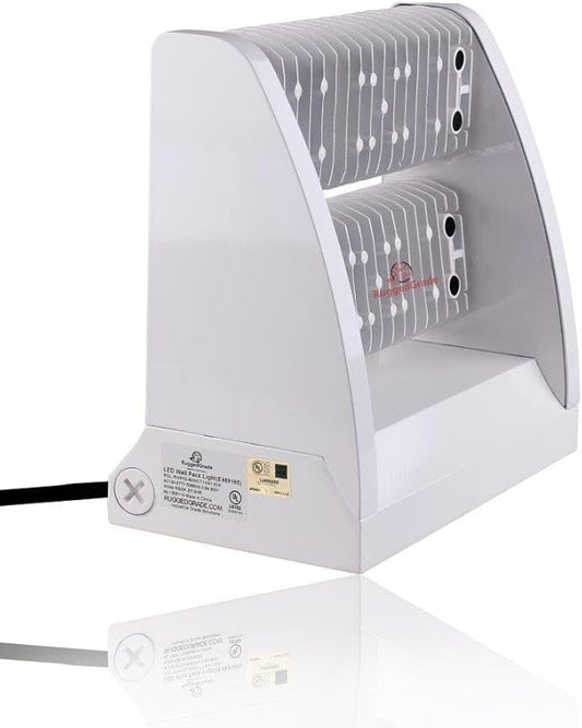 RuggedGrade 80W - Rotate IV Series LED Wall Pack - 11,100 Lumens - Color Selectable 3000K/4000K/5000K - Outdoor LED Wall Light - White - DLC 5.1 Premium
