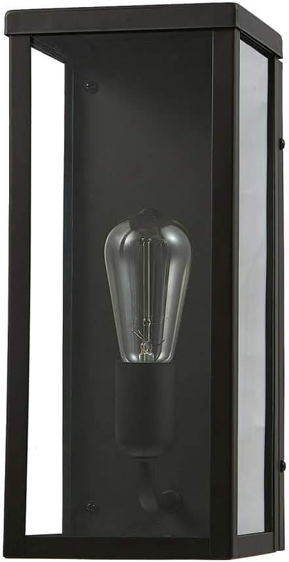 GLOBE Electric 44199 Donald 1-Light Outdoor Indoor Wall Sconce, Bronze, Clear Glass Shade, Bulb Included