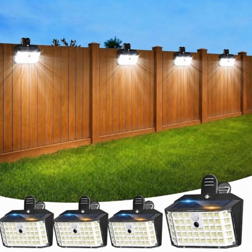Clip on Solar Lights Outdoor, Motion Sensor Fence Lights