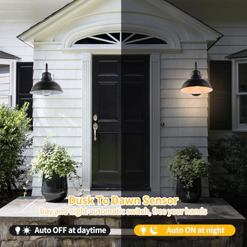Dusk to Dawn Barn Lights Outdoor Wall Light 8" Exterior Lighting Fixtures