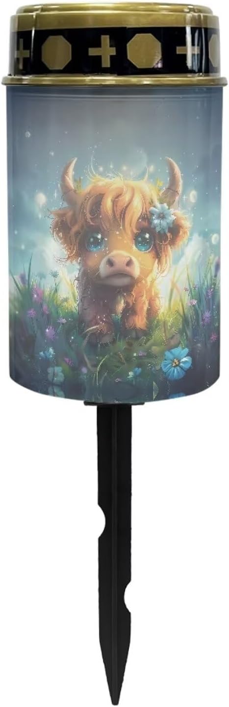 Cute Yak Solar Powered Cemetery Memorial Light - Solar Grave Light with Cemetery Decorations - Outdoor Path Light | Lumora