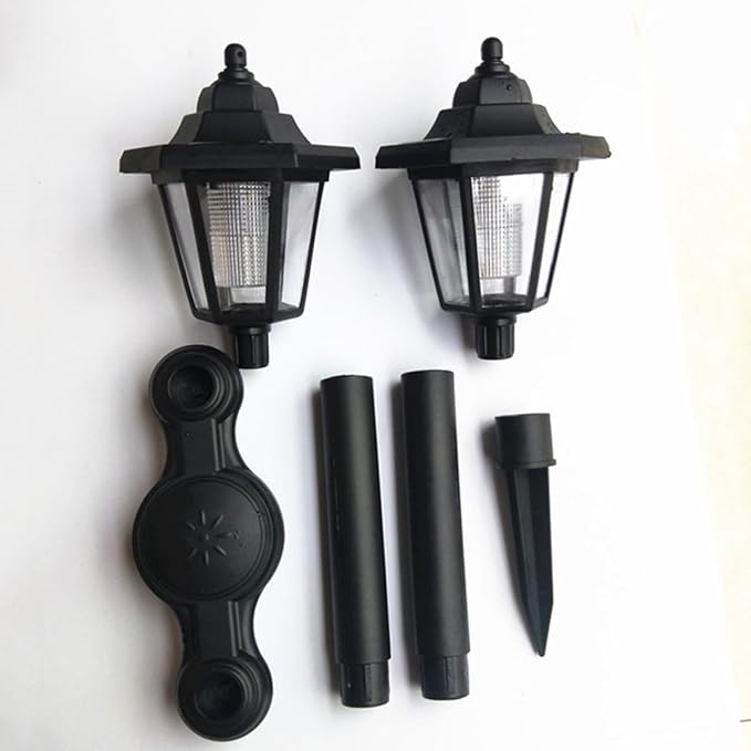 Solar Dual Head Lawn Ground Plug Light Outdoor Waterproof Garden Solar Pathway Lamp for Patio and Driveway Decor
