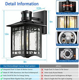 Motion Sensor Outdoor Lights, Dusk to Dawn Light Fixture, Black Wall Sconce Lighting, Front Porch Light, Exterior Lights for House Patio, Outside Door Wall Mount Anti-Rust Lantern