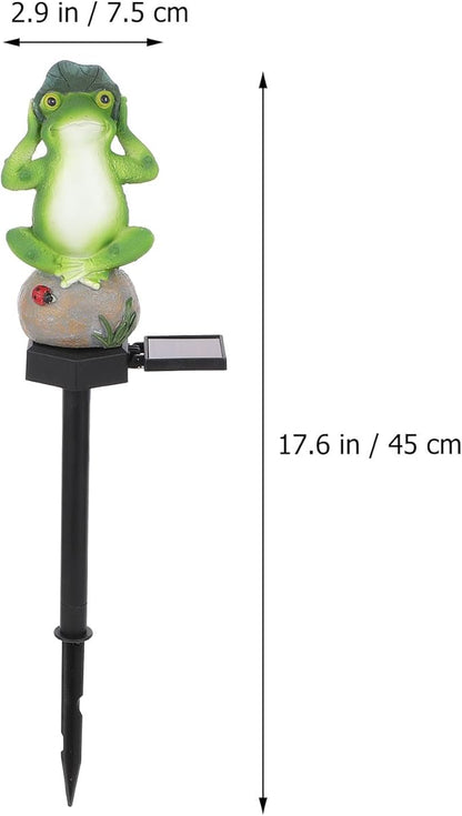 Solar-Powered Frog Stake Light Outdoor Garden Decorative Solar Stake Lamp Waterproof Landscape Lighting for Yard Pathway