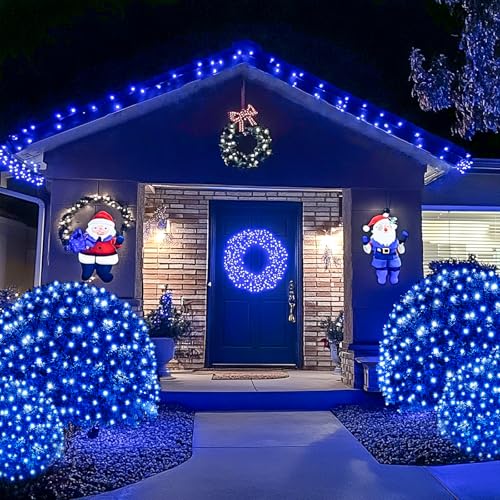 JMEXSUSS 200 LED Blue Christmas Net Lights, 9.8ft x 6.6ft