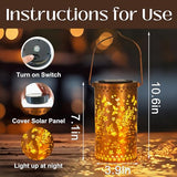 DIBIEECN Birthday Gifts for Women Mom Grandma Wife, Solar Lanterns Outdoor Waterproof, Metal Hanging Lights Garden Decor, LED Decorative Lantern for Patio Porch Backyard, Fairy, 1 Pack