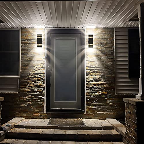 tewei LED Up Down Outdoor Wall Lights, Black Exterior Lighting Fixtures