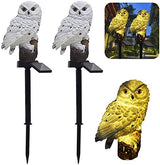 2-Pack Solar White Owl Outdoor Garden Light Garden Solar Lights Outdoor Decorative Resin Owl Solar LED Lights with | Lumora