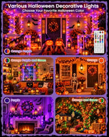 400LED Smart RGB Color Changing String Lights 144FT Halloween Lights App