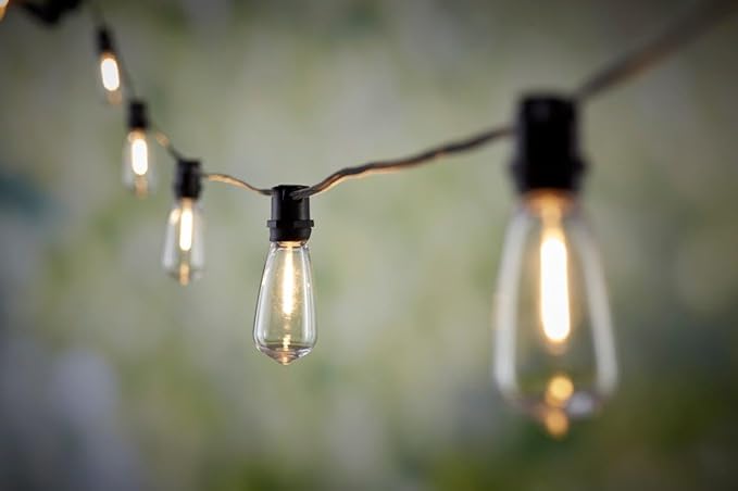 Litex Industries: 21-ft Solar Brown Outdoor String Light with 10 White-Light LED Edison Bulbs