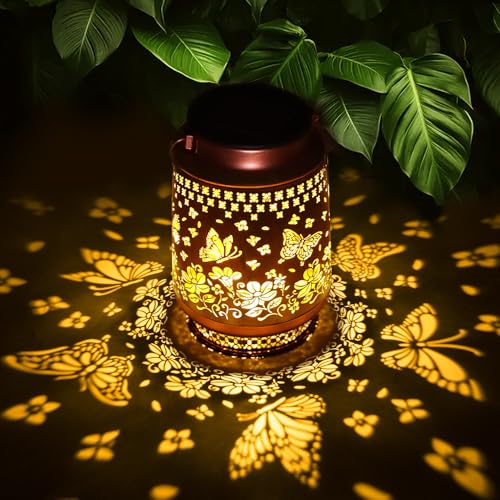 Butterfly Gifts for Women Butterfly Solar Lantern Mothers Day Gifts Birthday Gifts for Women Mom Grandma Sister Friend Garden Decor Metal Solar Lights Outside Decorative for Yard Patio Pathway Porch