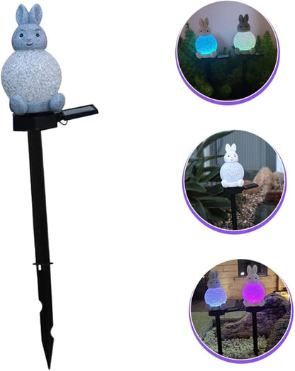 Led Rabbit Garden Decor Solar Pathway Lights Landscape Lighting Driveway Lights Changing Outdoor Lamp