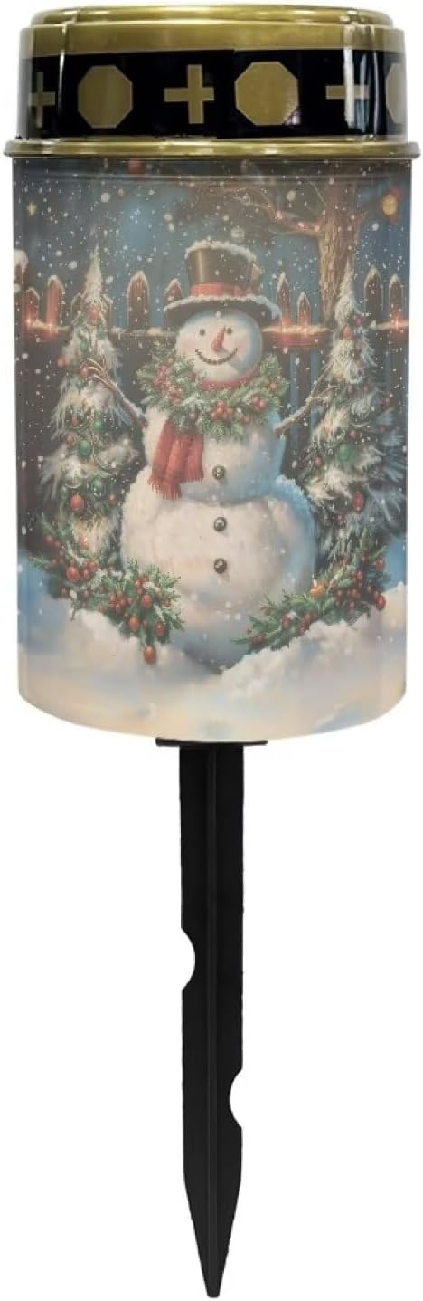 Christmas Snowman Tree Solar Garden Lights Outdoor, Cross Solar Lights Outdoor Waterproof Solar Powered Lights for Outside Patio Yard Pathway