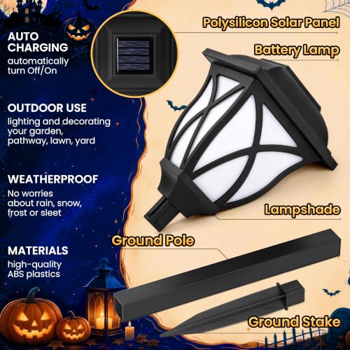 GIGALUMI Solar Halloween Lights Outdoor Decor, Solar Pathway Lights 8 Pack