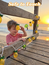 Oviejo 8.5FT Tiki Bar String Lights,10 LED Palm Tree Pineapple Decorations Lights,Connectable Summer Fairy Lights for Tiki Bar,Patio,Garden & Party Decor