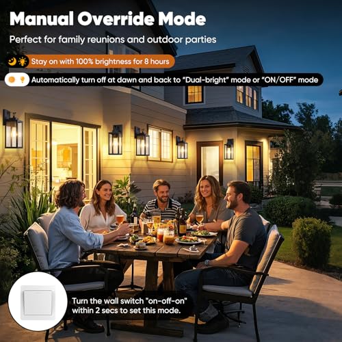 BesLowe 2-Pack 14” Upgraded Motion Sensor Outdoor Wall Lights, Black