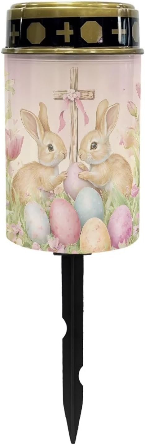Bunny Solar Lights Outdoor Easter Waterproof Holiday Flameless Solar Powered Light Lightweight and Portable Garden