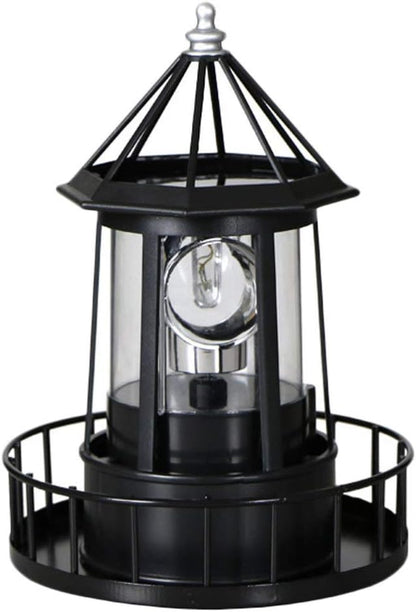 Cabilock Solar Lighthouse Rotating Outdoor Beacon Light 8.3 Inch Waterproof Landscape Lighting for Garden Patio Yard Decor