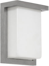 Hamilton Hills 8 Inch Silver Squared Flush Mount Outdoor Light Fixture | Modern Front Door Exterior Light 3000K | Lumora