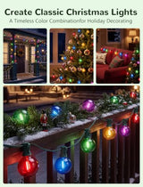 25FT G40 LED Multicolor Outdoor String Lights, 25 Shatterproof Globe Bulbs