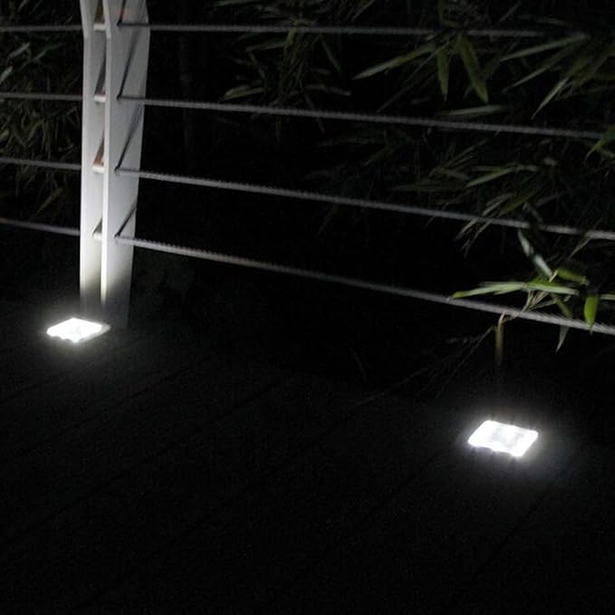 Solar Light Outdoor,8 LED Garden Ground Lights Waterproof Patio Outdoor Light for Lawn,Pathway,Yard,Driveway,Step and Walkway (4 Pack White)