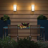Kichler Tremillo 20.25" Outdoor Wall Sconce Light in Black, Exterior 1-Light Fixture with Satin Etched Cased Opal | Lumora
