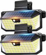 LUHLEE 470 LED Clip On Solar Light Outdoor, Motion Sensor Lights for Fence