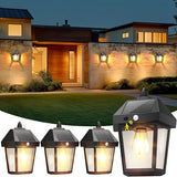 DERAYSION 4 Pack Solar Porch Lights Outdoor, Solar Wall Lights Outdoor