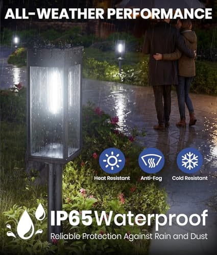 Solar Driveway Lights, 4 Pack, Cool White, 3 Heights, IP65