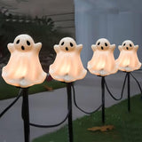 SUNSGNE Halloween Ghost Pathway Lights Outdoor, Set of 4 Ghost Halloween Stake Path Lights with C7 LED Bulbs for | Lumora