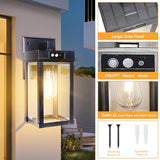 Solar Wall Lights Outdoor Waterproof with 3 Lighting Modes & Motion Sensor