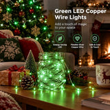 Dazzle Bright Fairy Lights Battery Operated, 4 Pack Total 80FT 240LED Silver Wire Waterproof String Lights, St. Patrick's Day Christmas Decorations for Indoor Outdoor Bedroom Yard Decor, Green