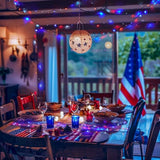 JMEXSUSS 200 LED 66ft Red White and Blue Lights Outdoor Plug in