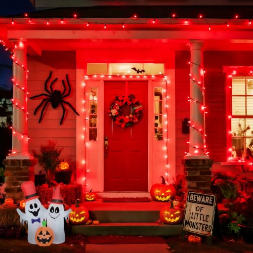 JMEXSUSS 200LED Red Christmas Lights, 66ft Halloween String Lights, Plug in