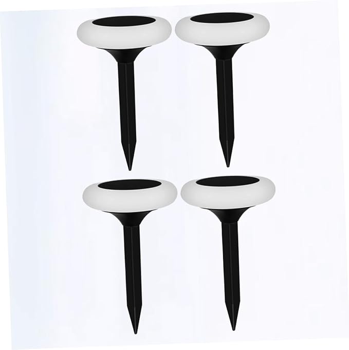 DOITOOL 4pcs RGB Solar Ground Light Colorful Outdoor Pathway Lamp for Garden Decor Easy Installation for Lawns Walkways and Parks