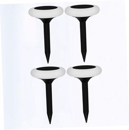 DOITOOL 4pcs RGB Solar Ground Light Colorful Outdoor Pathway Lamp for Garden Decor Easy Installation for Lawns Walkways and Parks
