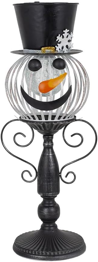 Christmas Snowman Outdoor Lantern, Solar Lantern Waterproof Landscape Path Lights for Garden, Patio, Xmas Holiday Party Decor