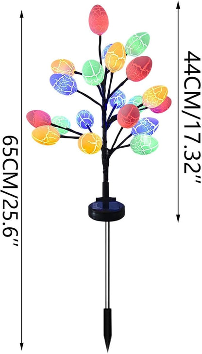 Solar Easter Egg Lights, Colorful Garden Swaying Firefly Light Outdoor Easter Lights Waterproof Solar Stake Light for Pathway Landscape Lawn Yard Porch Patio Spring Easter Decoration (L)