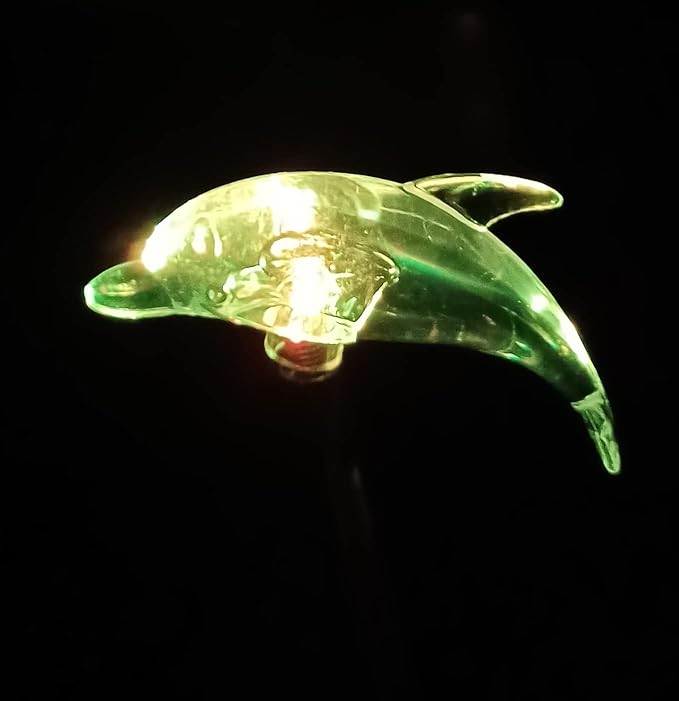 Starry Illuminate 3 PCS Solar Color Changing Dolphin Style Garden Stake Light