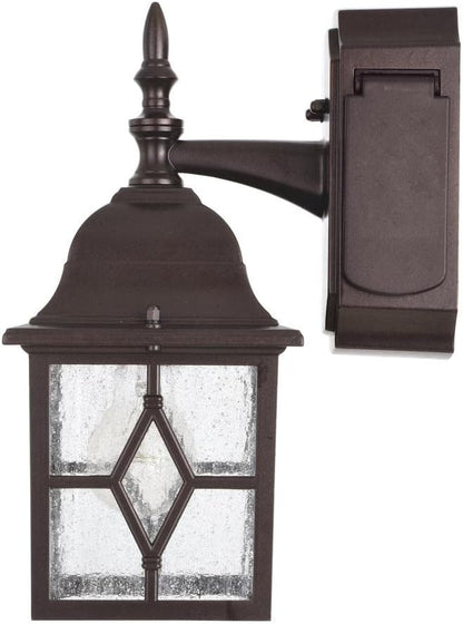 Patriot Lighting Galeana Oil-Rubbed Bronze Outdoor Wall Light with Outlet