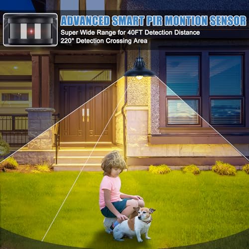 12" Motion Sensor Outdoor Barn Lights, Farmhouse Gooseneck Porch Lights
