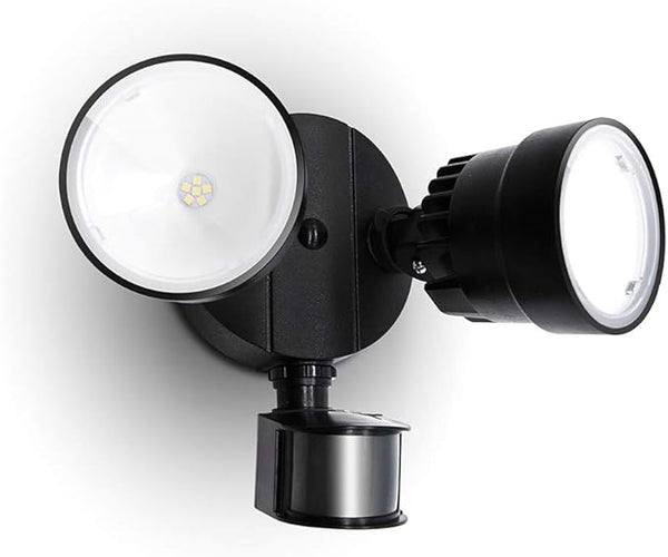 LUTEC Shrimp P6221B-PIR24 2000 Lumen 18 Watt 26 LED Motion Activated Integrated Dual-Head Floodlight Outdoor, IP54 | Lumora