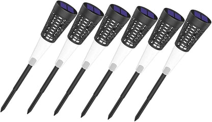 6pcs Solar Powered Garden Pathway Lights, Waterproof Outdoor Lawn Stake Lights with Warm and Colorful Projection, Decorative Ground Lighting for Yard and Patio Landscaping